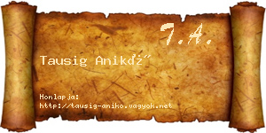 Tausig Anikó névjegykártya